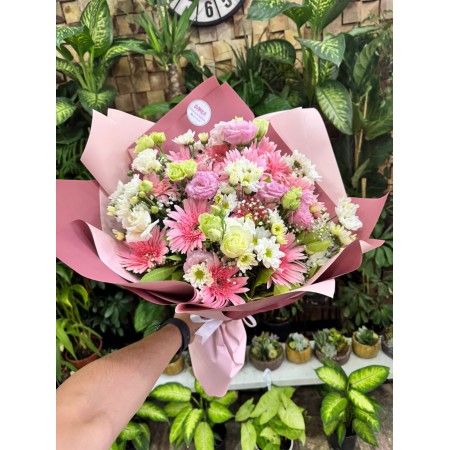 PEMBE - BEYAZ KARIŞIK BUKET